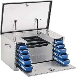 UWS TBC-38-DS Bright Aluminum 38" Utility Chest Box with Drawers