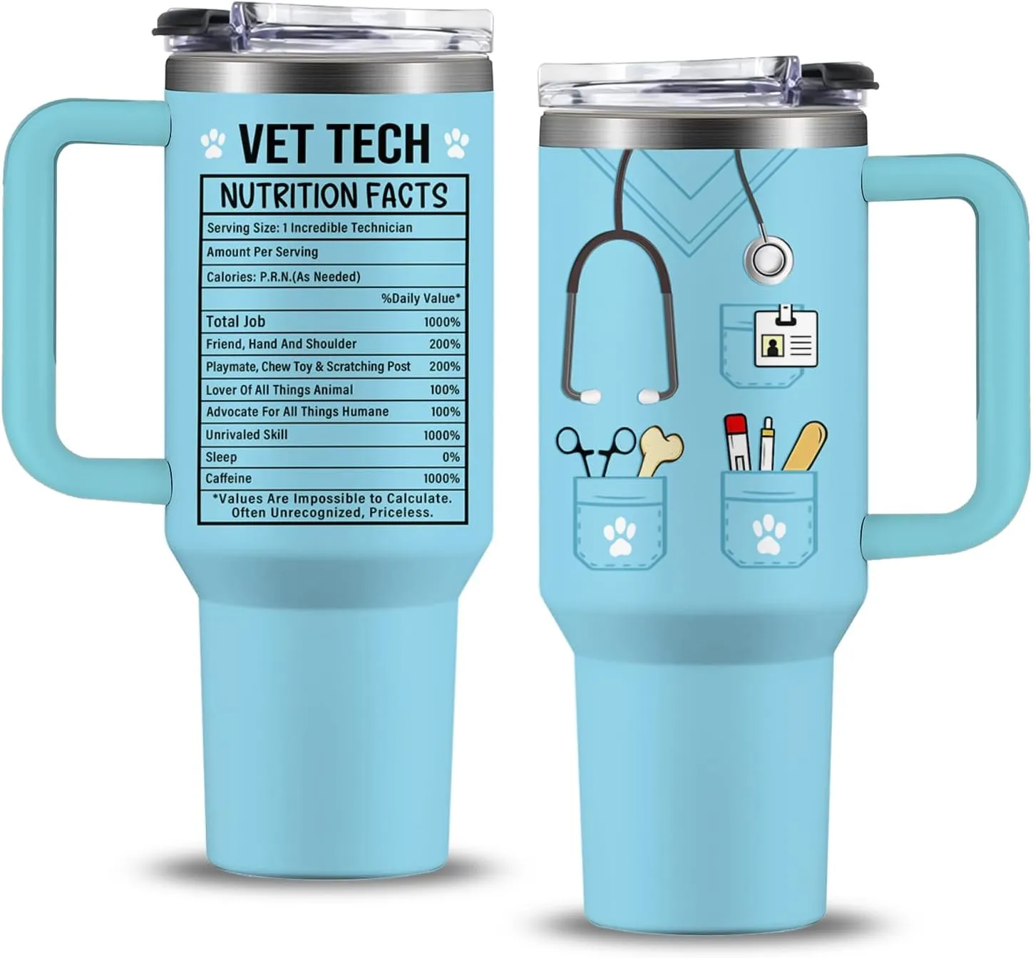 Vet Tech Gifts for Women Men, Vet Tech Tumbler Cup 40 OZ, Appreciation Gifts for Veterinarian, Veterinary Technician Gift for Birthday Graduation Christmas