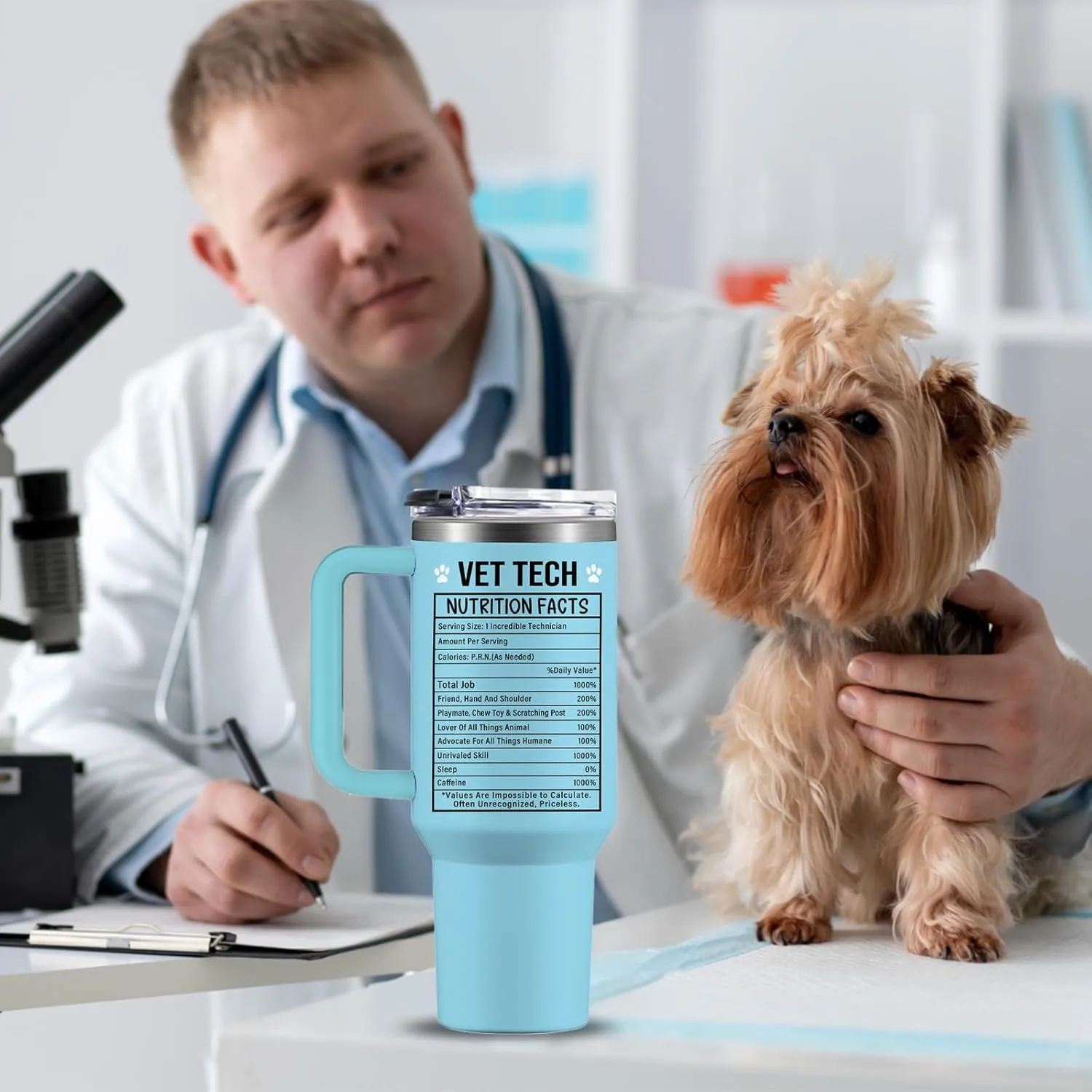 Vet Tech Gifts for Women Men, Vet Tech Tumbler Cup 40 OZ, Appreciation Gifts for Veterinarian, Veterinary Technician Gift for Birthday Graduation Christmas