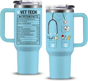 Vet Tech Gifts for Women Men, Vet Tech Tumbler Cup 40 OZ, Appreciation Gifts for Veterinarian, Veterinary Technician Gift for Birthday Graduation Christmas