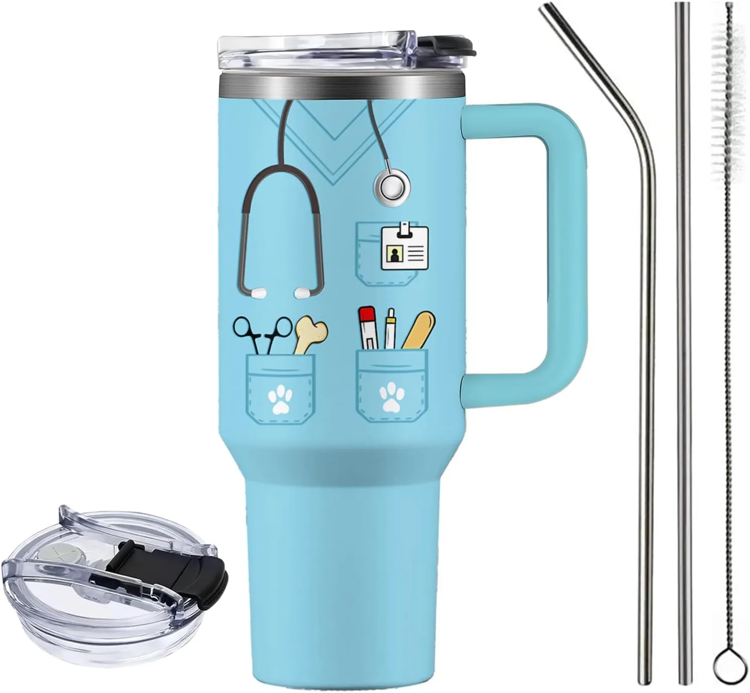 Vet Tech Gifts for Women Men, Vet Tech Tumbler Cup 40 OZ, Appreciation Gifts for Veterinarian, Veterinary Technician Gift for Birthday Graduation Christmas
