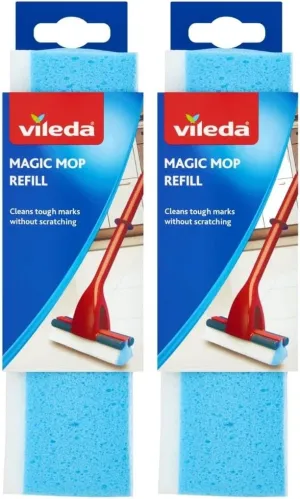 Vileda Magic Mop Refill, Blue, Pack of 2