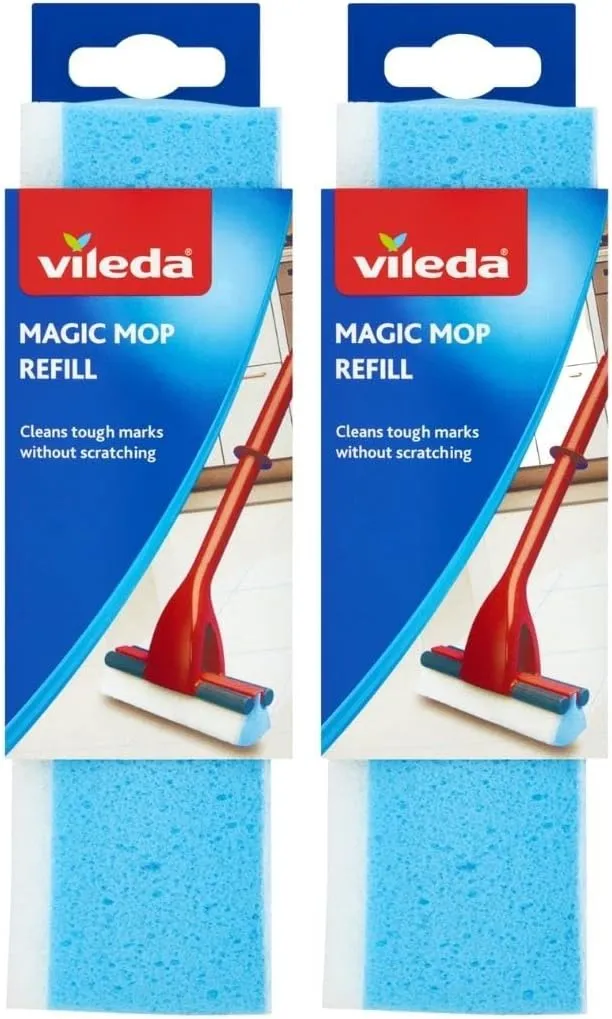 Vileda Magic Mop Refill, Blue, Pack of 2