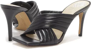Vince Camuto Women's Footwear Women's Sarendie Quilted Strap Sandal Slide, Black, 5.5