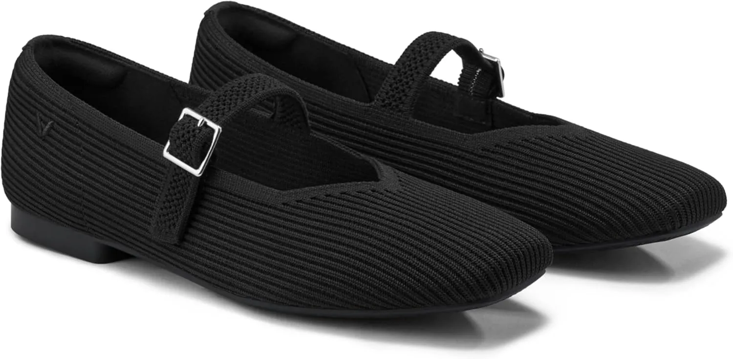 VIVAIA Margot Mary Jane Women Flat Shoes Slip on Square-Toe Washable Shoes Comfortable for Work with Arch Support