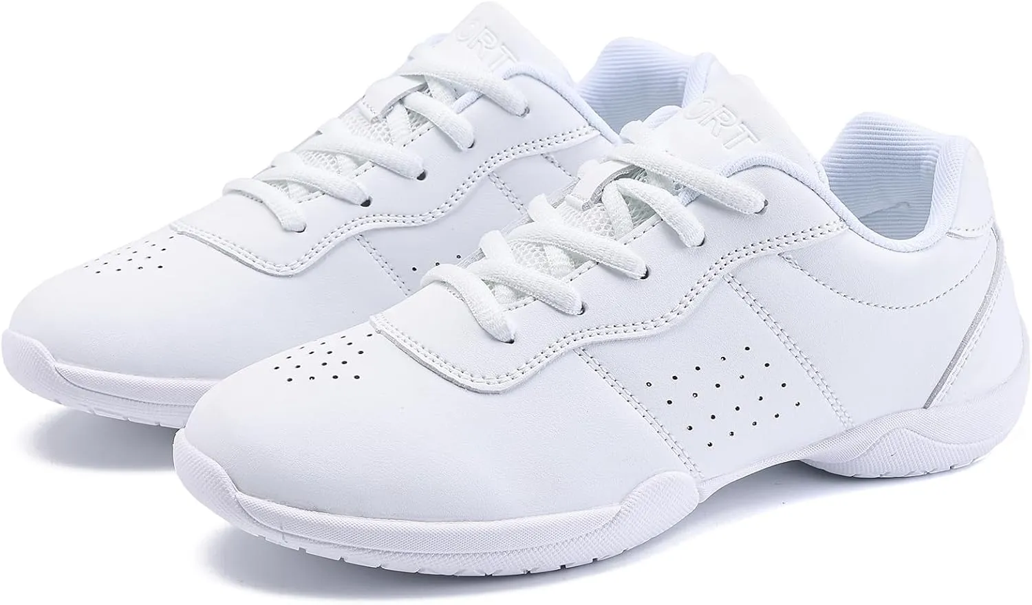 White Cheer Shoes for Girls Womens cheer shoes Youth girls Cheerleading shoes Competition Gear Dance Tennis Sports Training Athletic Comfortable Flats Breathable Soft kids cheer sneakers