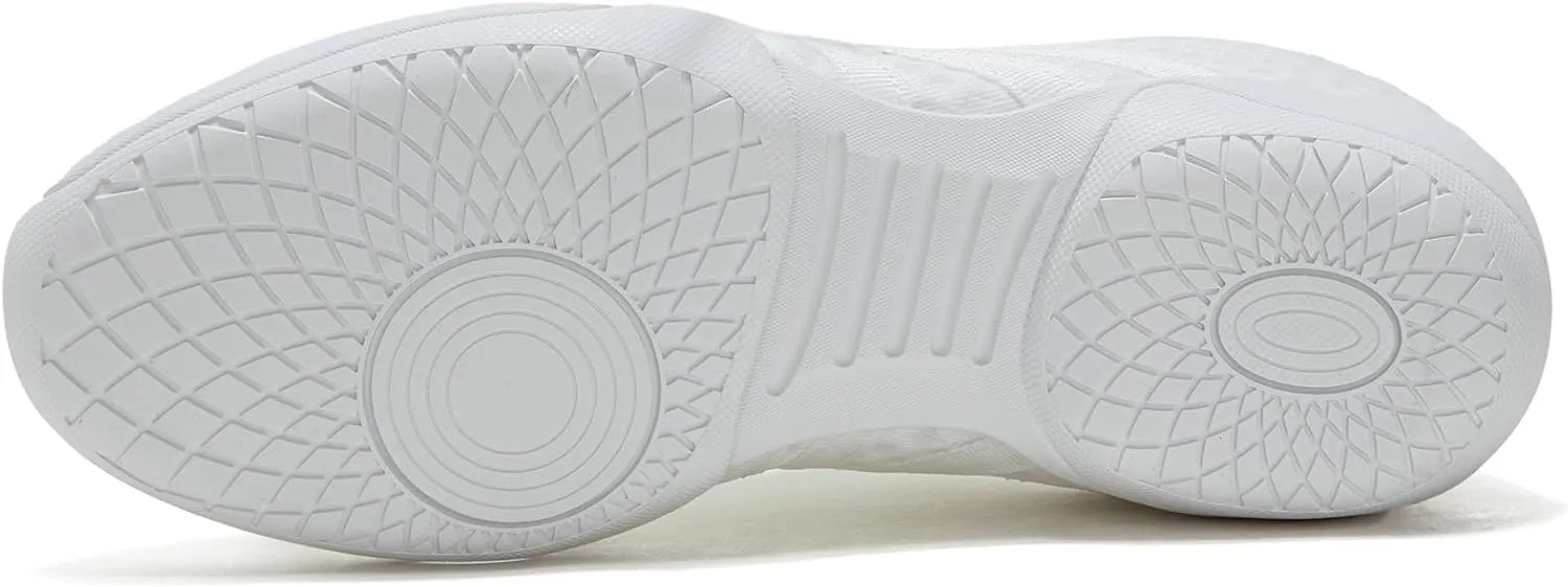 White Cheer Shoes for Girls Womens cheer shoes Youth girls Cheerleading shoes Competition Gear Dance Tennis Sports Training Athletic Comfortable Flats Breathable Soft kids cheer sneakers