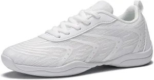 white Cheer Shoes for Womens Cheerleading shoes Girls Youth White Competition Cheerleading Gear Dance Shoe Sports Tennis Training Athletic Flats Breathable Soft comfortable kids cheer sneaker size