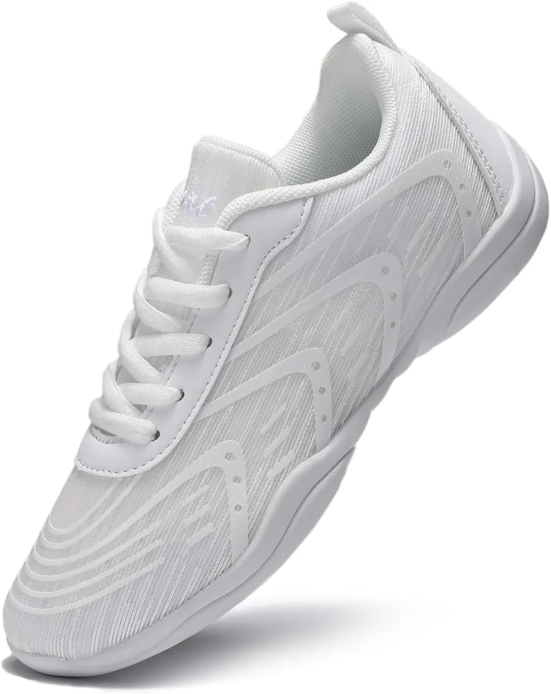 white Cheer Shoes for Womens Cheerleading shoes Girls Youth White Competition Cheerleading Gear Dance Shoe Sports Tennis Training Athletic Flats Breathable Soft comfortable kids cheer sneaker size