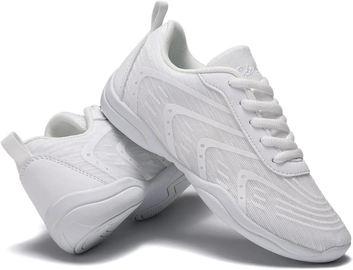 white Cheer Shoes for Womens Cheerleading shoes Girls Youth White Competition Cheerleading Gear Dance Shoe Sports Tennis Training Athletic Flats Breathable Soft comfortable kids cheer sneaker size