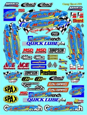 White Vinyl R/C Racing Sponsor Sticker Gang Sheet 19-1/24-1/16th Scale Model Decal Sticker Sheet Radio Control Lexan Body - Decorate Your R/c Cars, Boats, Trucks Scale Model Gift
