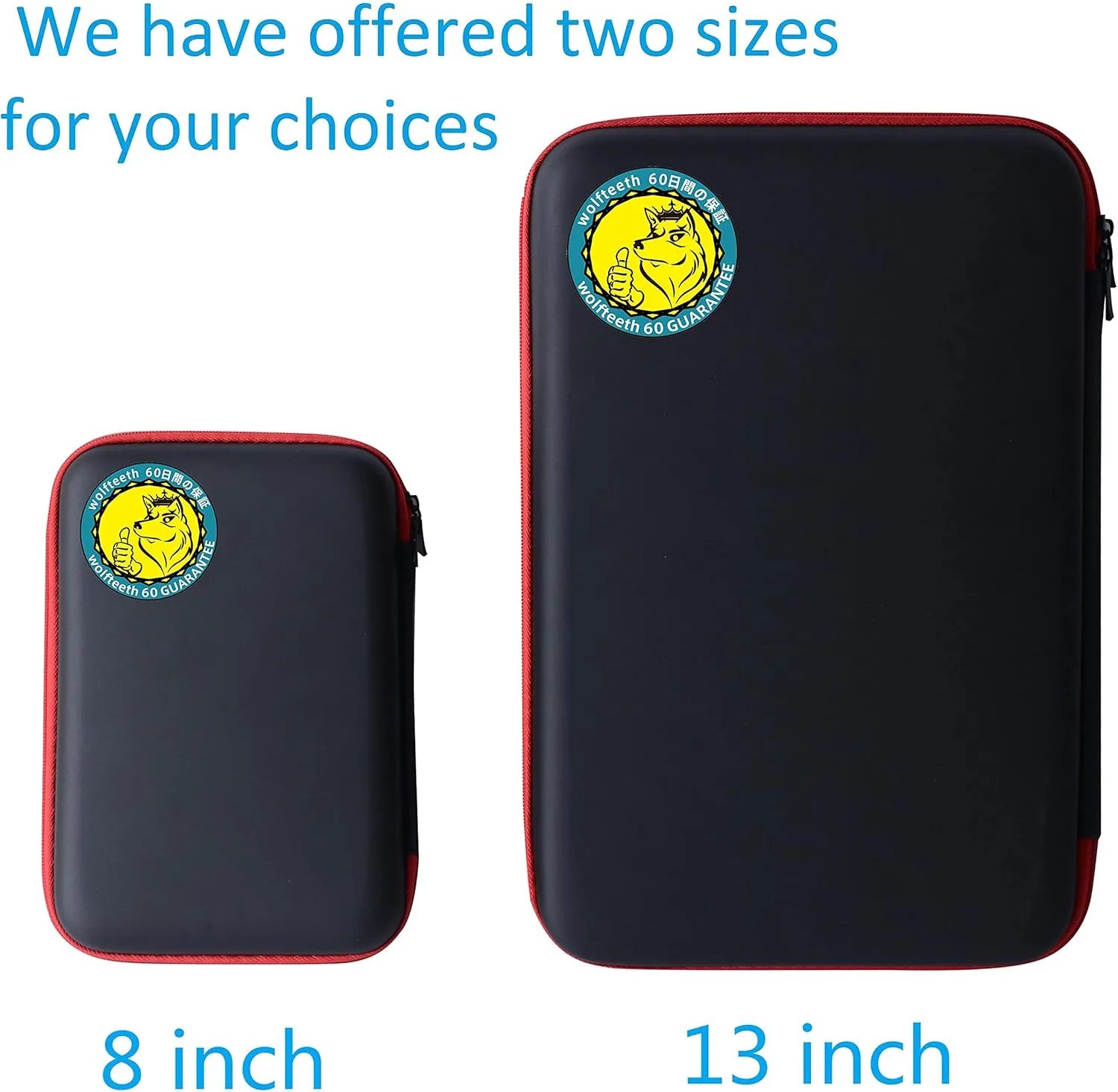 Wolfteeth 13 inch Vapor Case Black Hard Shell Vapor Pouches Supplies Organized Accessories Vape Bag Fits Coils Tank Holder Vaporizer Holster Christmas Day Gifts (Empty Case Only) Red Zipper 122601