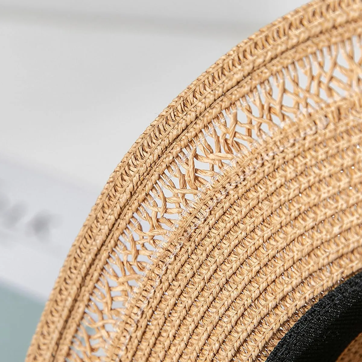 Women Boater Hat 1920s Straw Hat 20s Men Wide Brim Beach Boho Hat