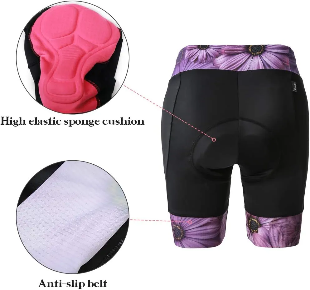 Women's Bike Shorts 3D Padded Cycling Short Pants for MTB Road Bicycle Multi Color