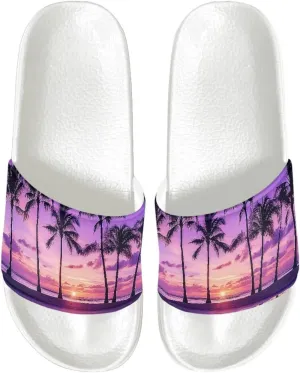 Women's Casual Slide Sandals,Open Toe Non Slip for Bathroom,Indoor Home,Pool,Beach Flat Sandals White Sole