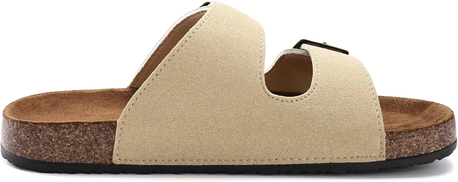 Women's Cork Sandals Comfortable Adjustable Buckle Strap Cork Footbed Arch Support Casual Ease of Wear Outdoor Slide Sandals