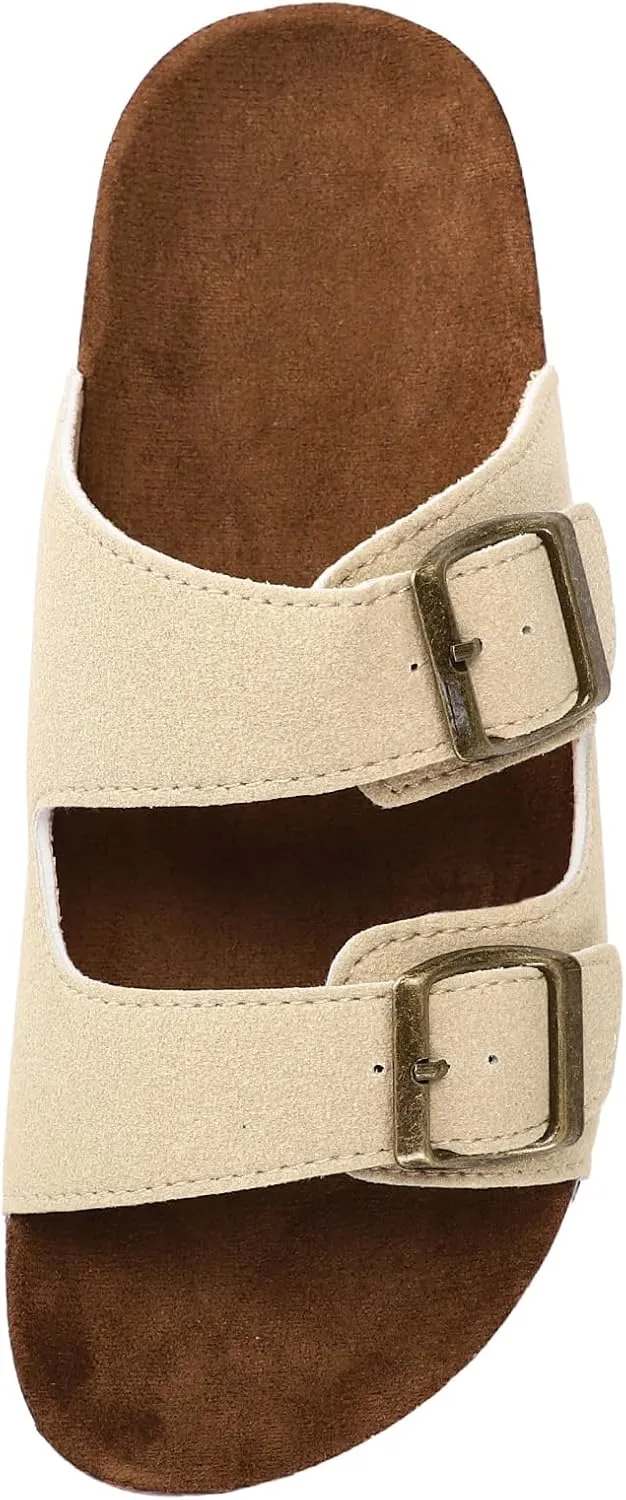 Women's Cork Sandals Comfortable Adjustable Buckle Strap Cork Footbed Arch Support Casual Ease of Wear Outdoor Slide Sandals