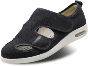 Women's Diabetic Sandals, Adjustable Closure Comfy Slippers, Extra Wide Walking Shoes for Diabetic Edema Plantar Fasciitis Bunions Arthritis Swollen Feet