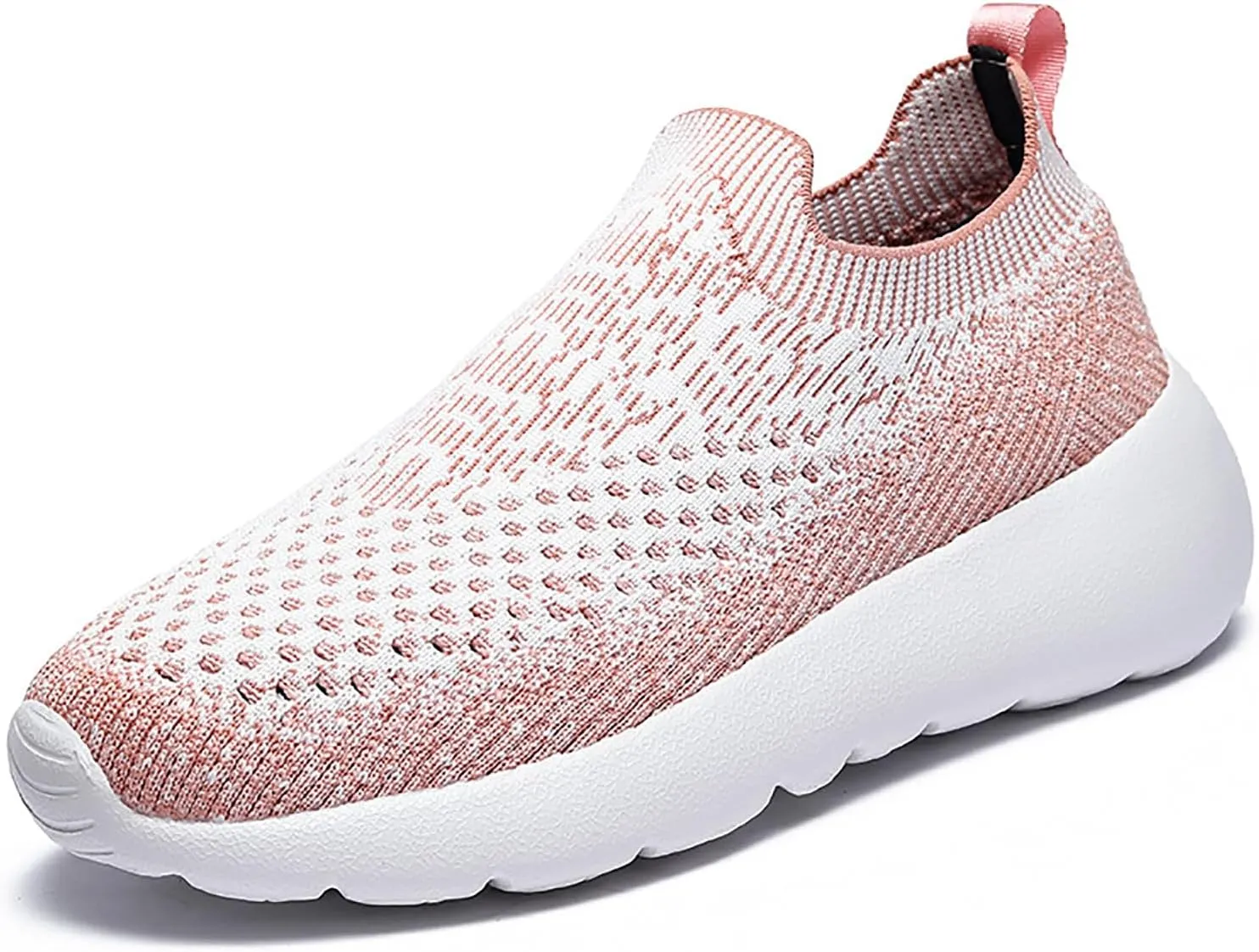 Women's Elastic Knit Slip On Sneakers Breathable Mesh Soft Bottom Lightweight Walking Sock Shoes Comfortable Yoga Fitness Tennis Shoes
