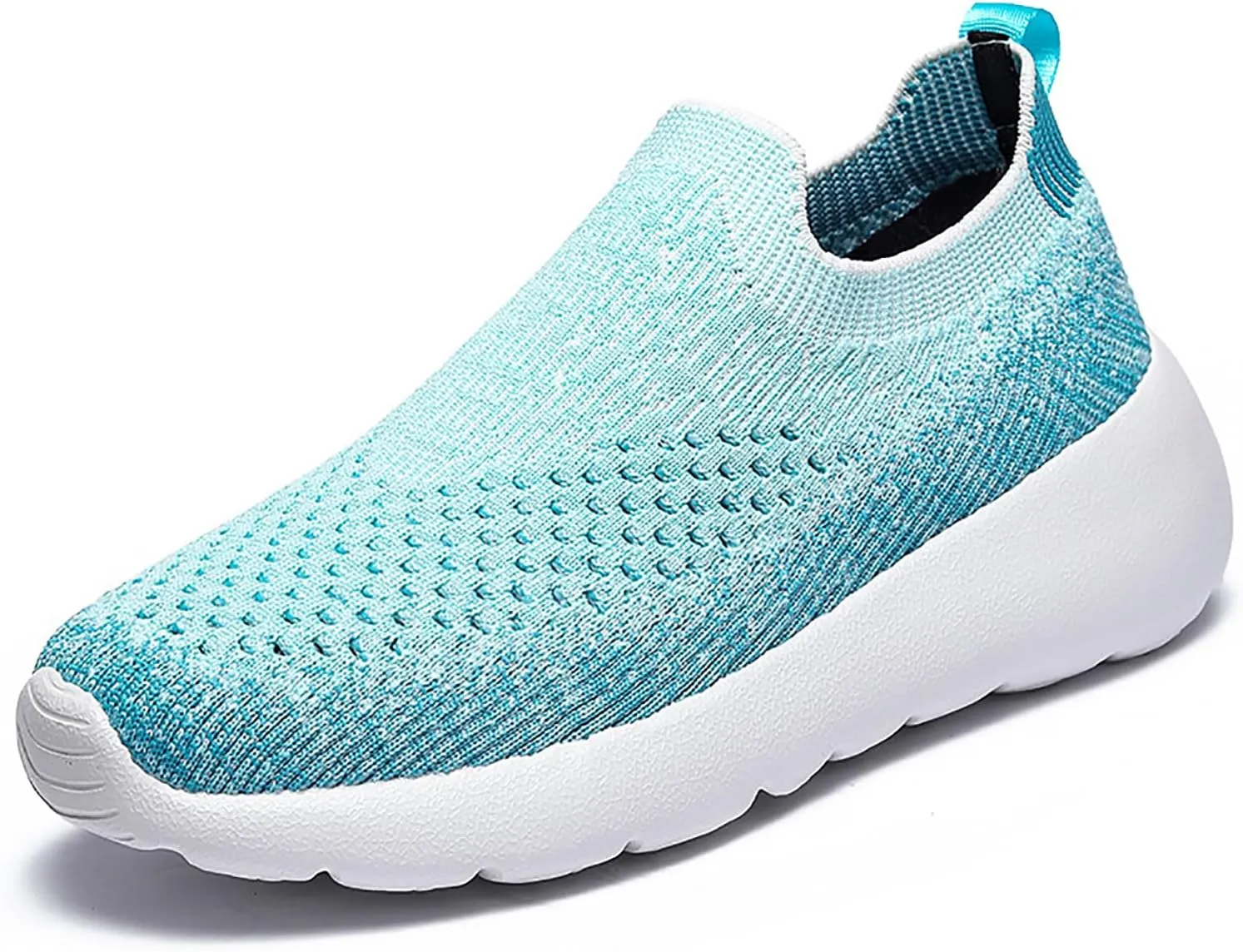 Women's Elastic Knit Slip On Sneakers Breathable Mesh Soft Bottom Lightweight Walking Sock Shoes Comfortable Yoga Fitness Tennis Shoes