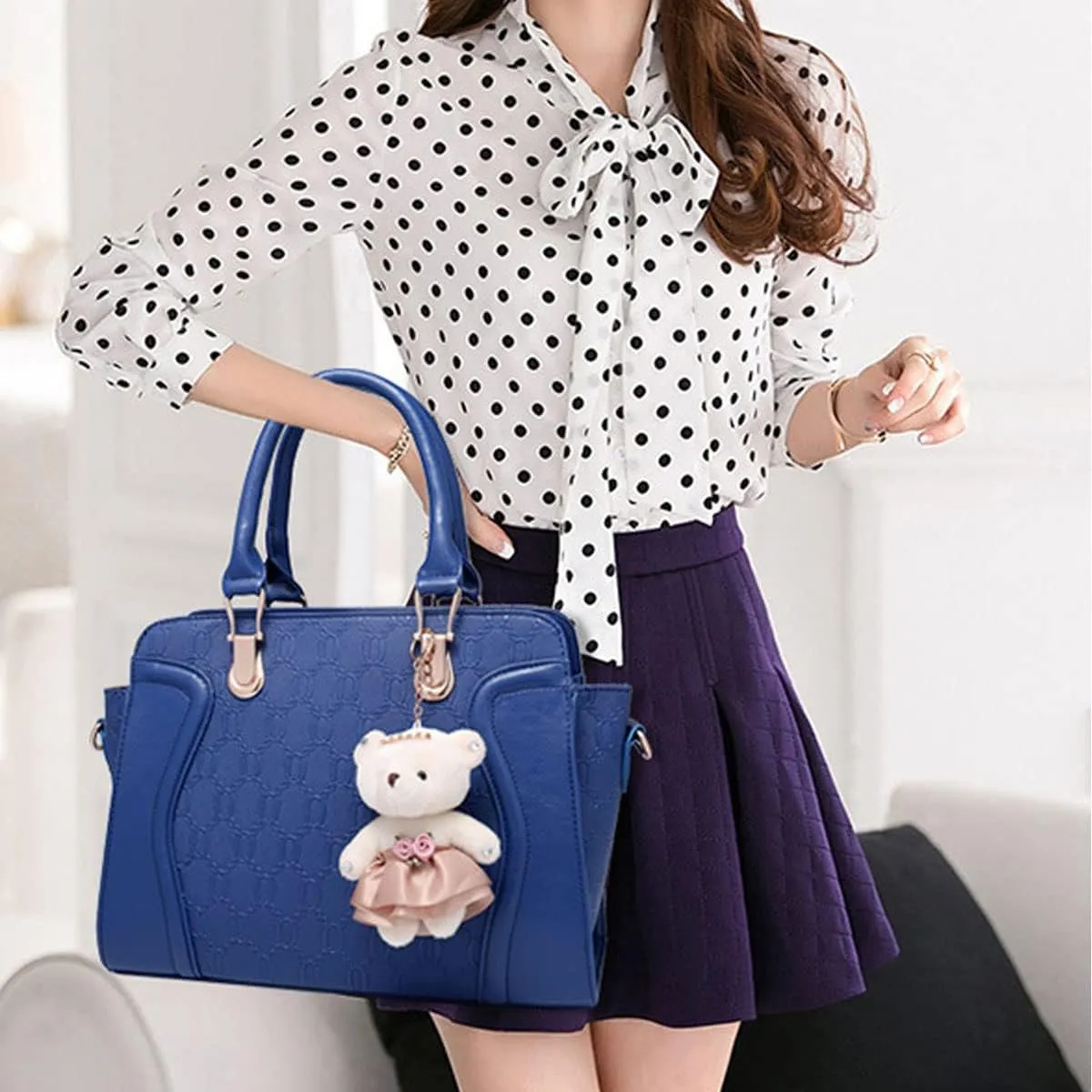 Women's Fashion Handbags Tote Bags Shoulder Bag Top Handle Satchel Purse Set 4pcs