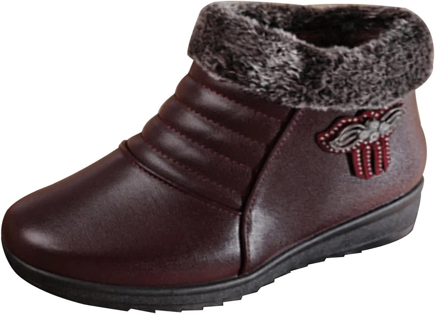 Womens Heeled Boots Outdoor Ski Boots Thickening Boots Size 8 Women