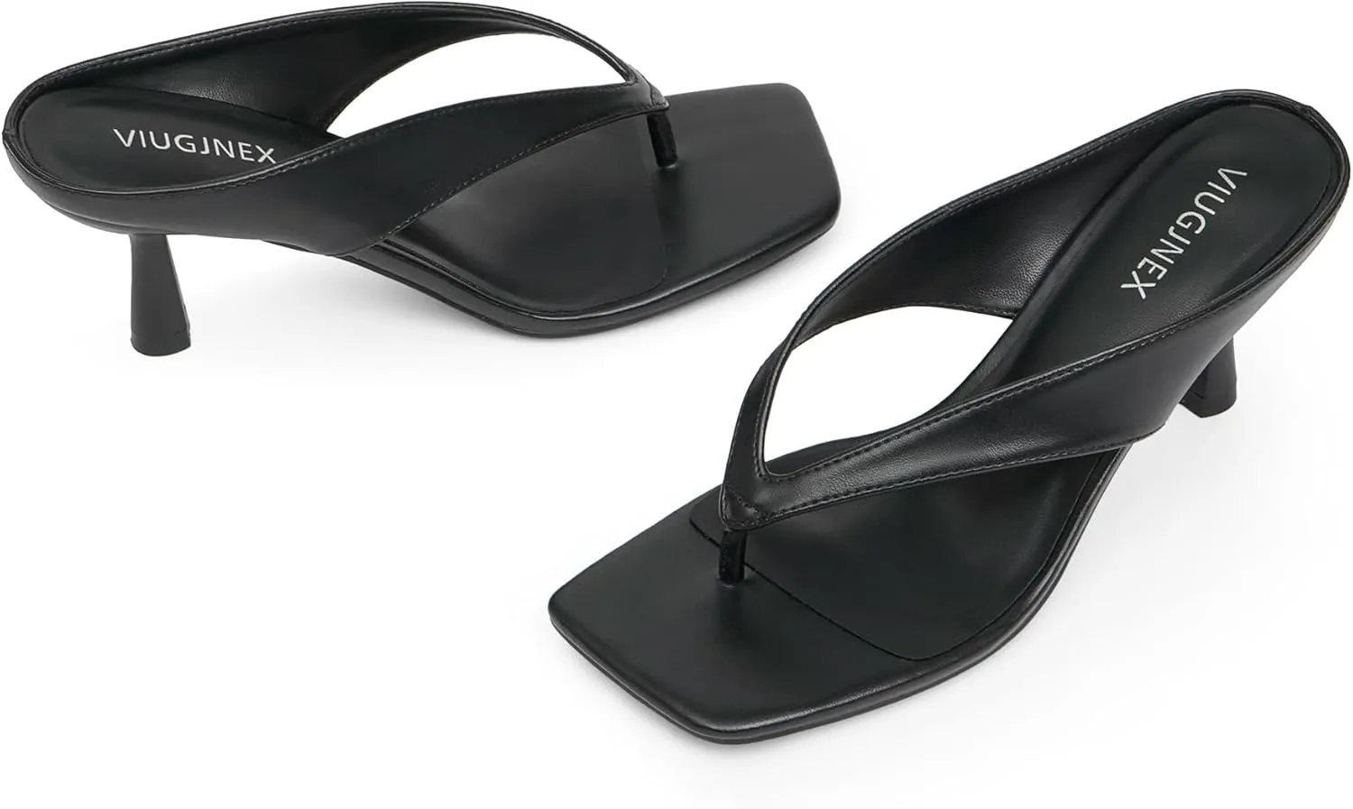 Women’s Kitten Heels Flip Flops Slip On Open Toe Low Heels Thong Square Slide Summer Fashion Party Dress Heeled Sandals for Women