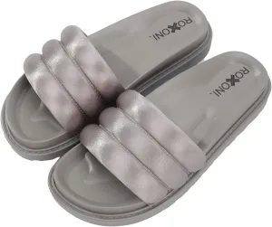 Women’s Padded Strap Slide Sandals; Stylish Open Toe Sandals in 4 Fashionable Colors