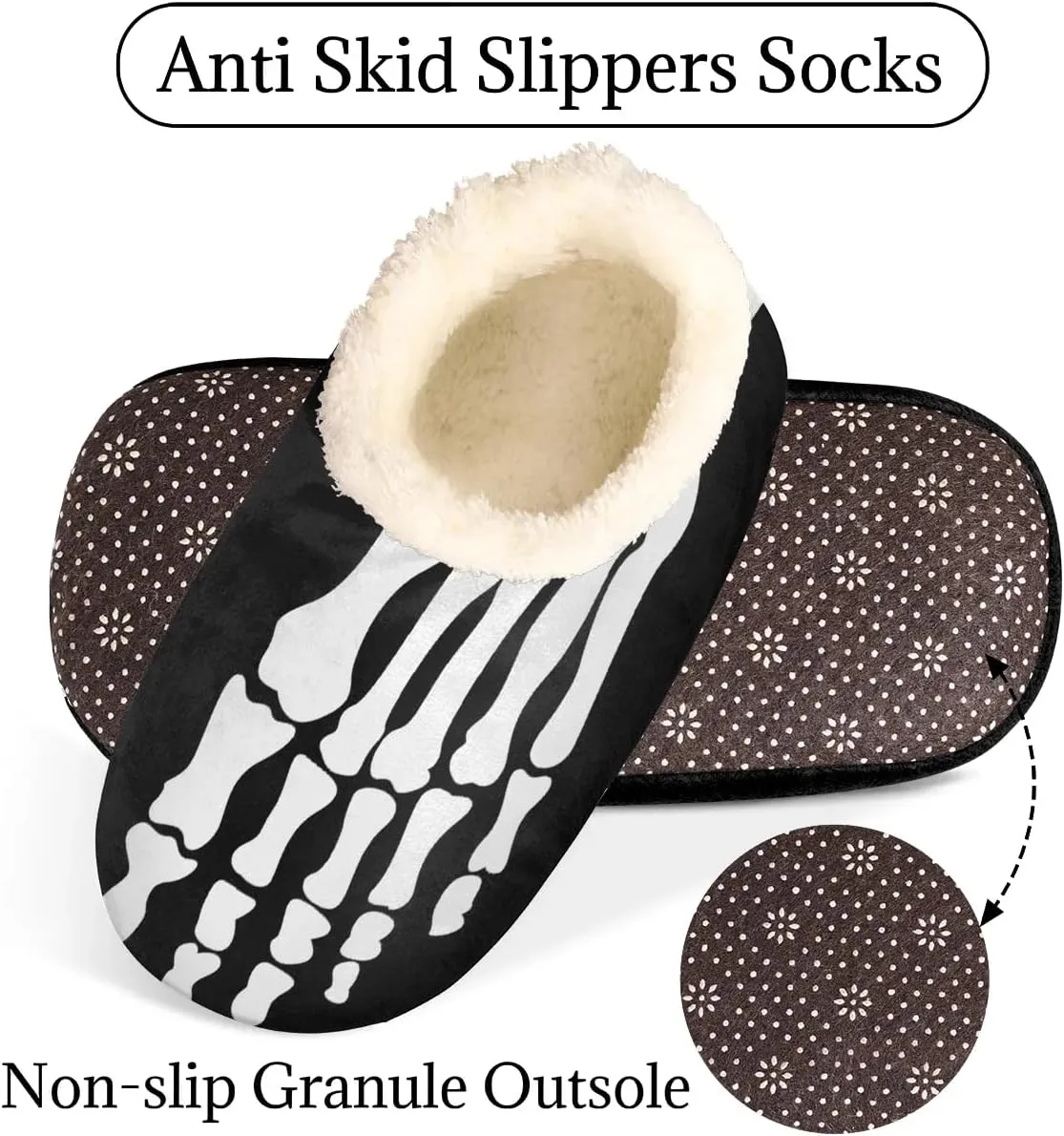 Women's Slippers Comfy Warm House Slippers for Women Men, Fuzzy Slip-on Plush Ladies Slippers Socks for Winter Bedroom Indoor and Outdoor