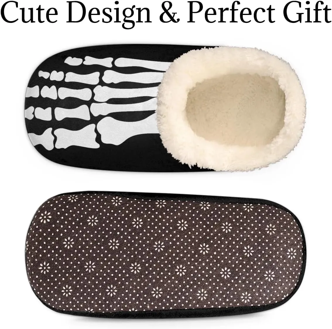 Women's Slippers Comfy Warm House Slippers for Women Men, Fuzzy Slip-on Plush Ladies Slippers Socks for Winter Bedroom Indoor and Outdoor