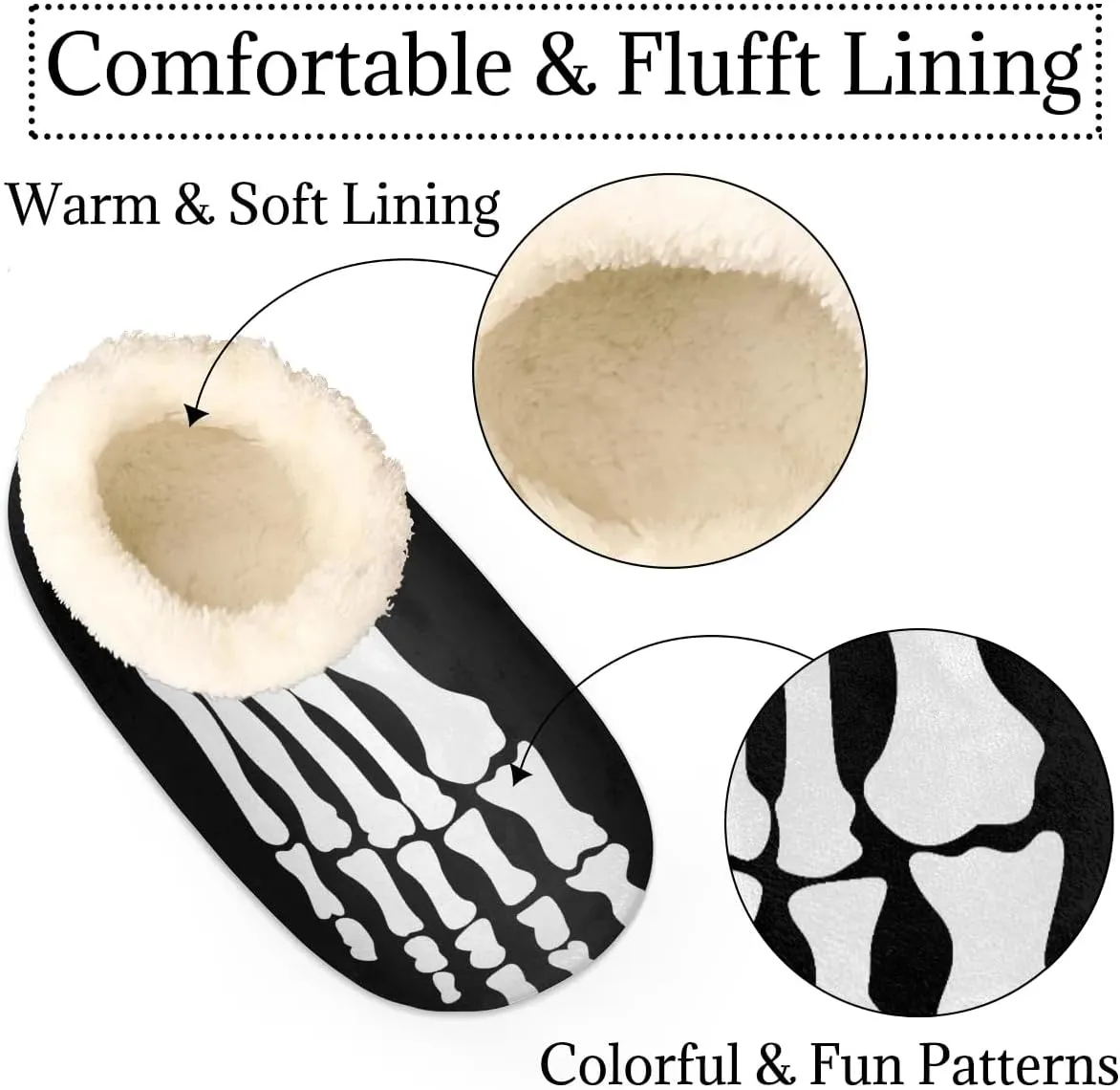 Women's Slippers Comfy Warm House Slippers for Women Men, Fuzzy Slip-on Plush Ladies Slippers Socks for Winter Bedroom Indoor and Outdoor