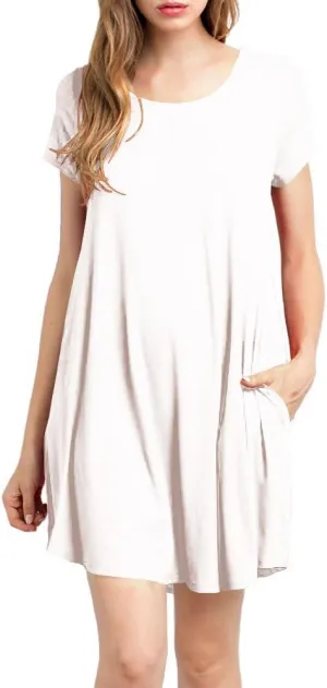 Women's Swing Loose T-Shirt Fit Comfy Casual Flowy Cute Swing Tunic Dress
