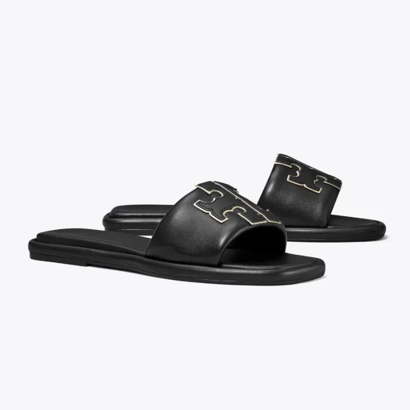 Womens | Tory Burch Double T Sport Slide Perfect Black/Gold