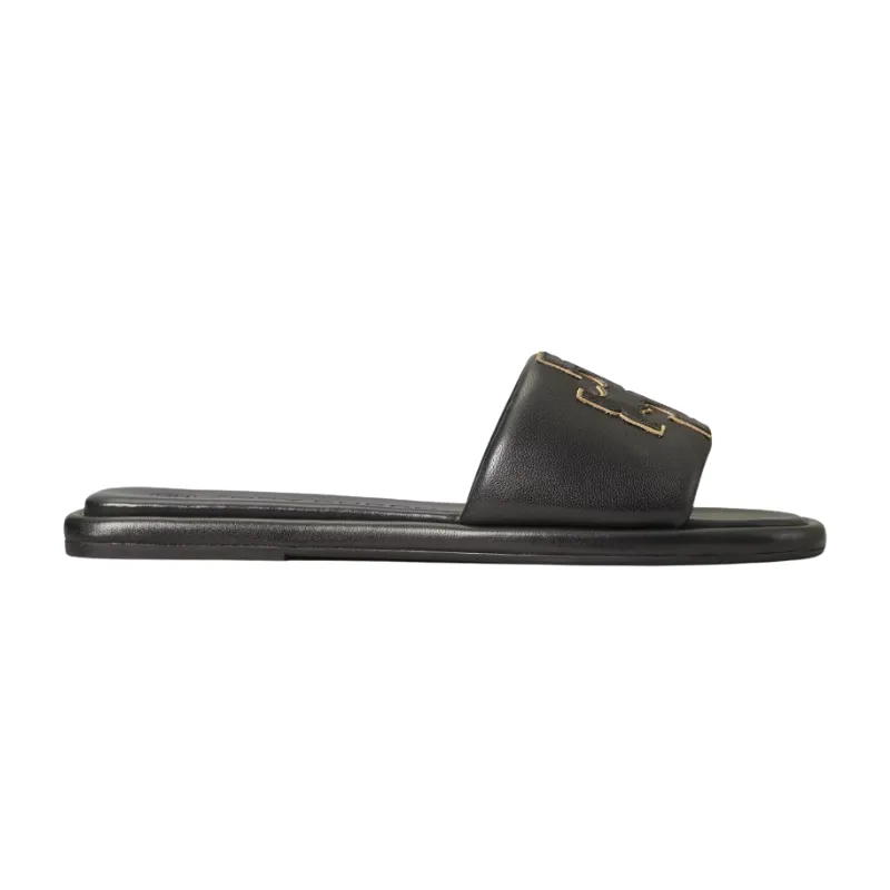 Womens | Tory Burch Double T Sport Slide Perfect Black/Gold