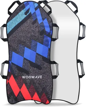 WOOWAVE 45"×18" Foldable Snow Sled，Fits 2 Children or 1 Adult，Ultra Portable, Strong and Durable, Sturdy Fabric Stitching, Handles with Steering，Kid's Winter Fun