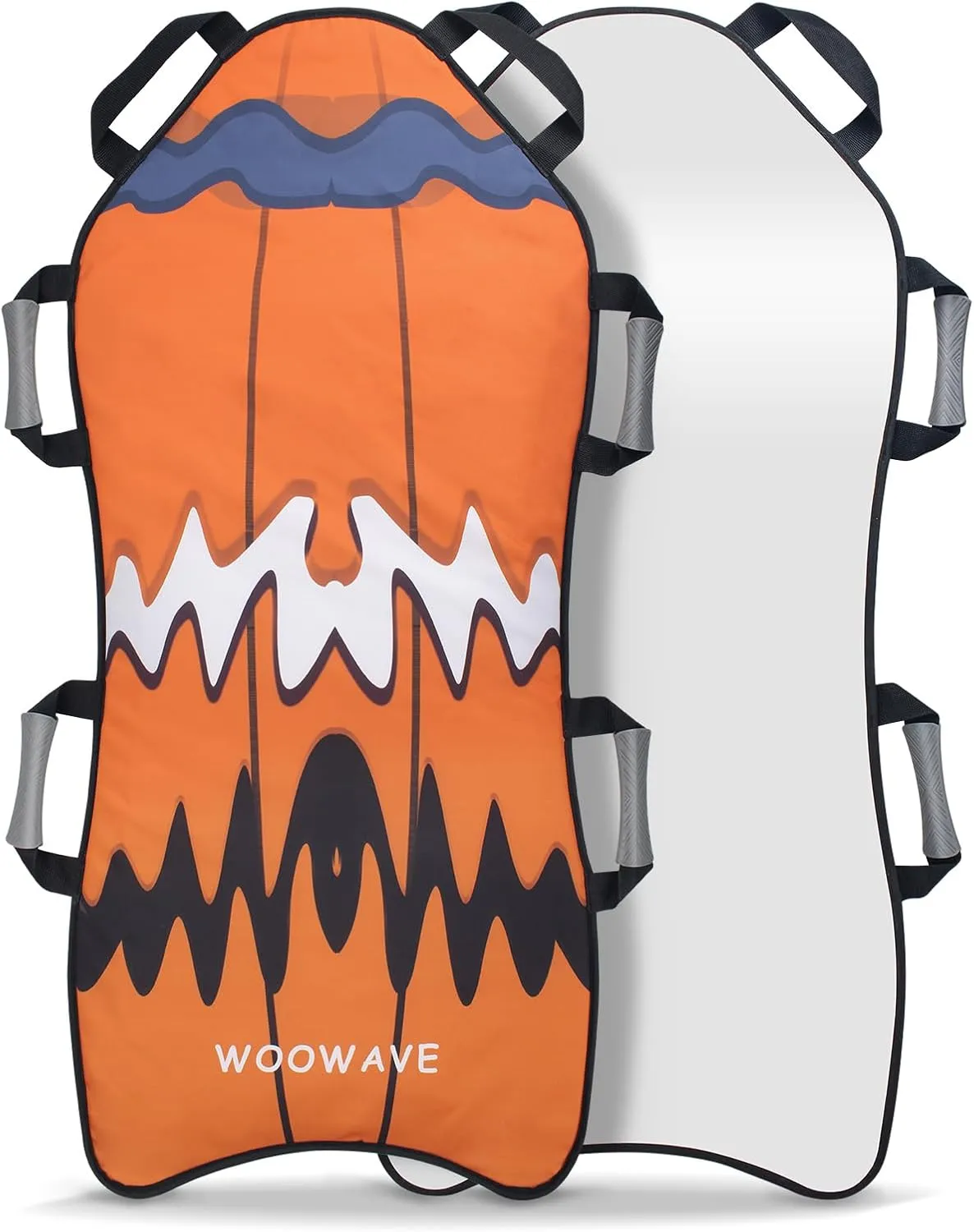 WOOWAVE 45"×18" Foldable Snow Sled，Fits 2 Children or 1 Adult，Ultra Portable, Strong and Durable, Sturdy Fabric Stitching, Handles with Steering，Kid's Winter Fun