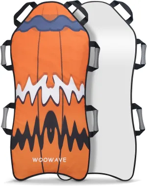 WOOWAVE 45"×18" Foldable Snow Sled，Fits 2 Children or 1 Adult，Ultra Portable, Strong and Durable, Sturdy Fabric Stitching, Handles with Steering，Kid's Winter Fun
