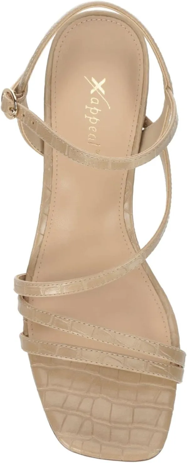 XAPPEAL Haisley - Women's Open Square Toe Strappy Low Heel Sandal