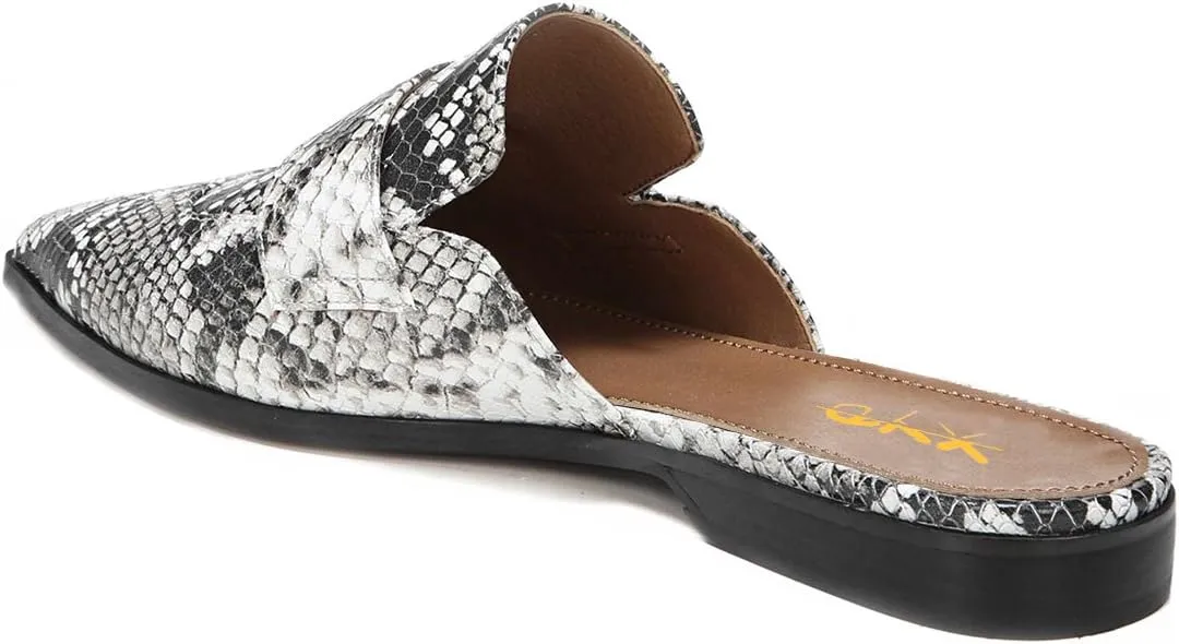 XYD Womens Retro Pointed Closed Toe Mule Flats Slip On Backless Dress Sandal Slides Comfortable Casual Walking Loafers Shoes