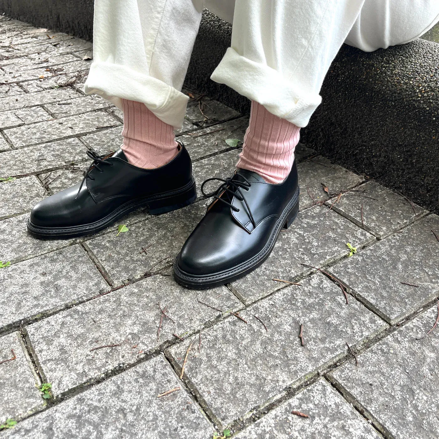 YAHAE ORGANIC COTTON RIBBED SOCKS: ROSE RED