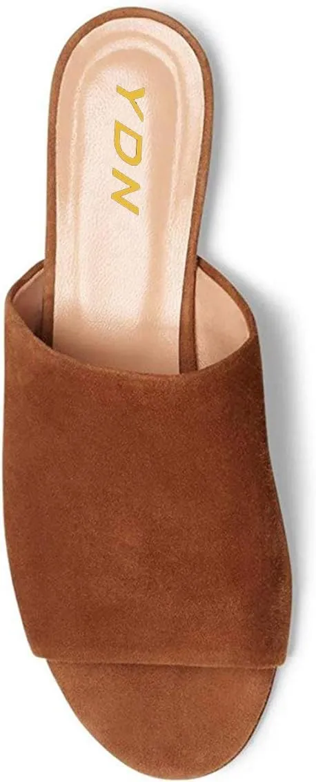 YDN Women Comfy Slip On Mules Flat Low Heels Slide Sandals Backless Summer Vocation Daily Wear Versatile Shoes Size 4-15