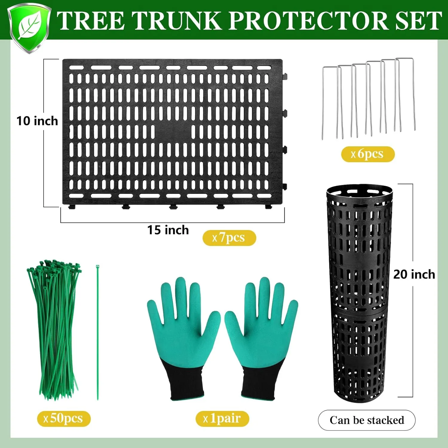 YGAOHF 7 Pack Tree Trunk Protector Guard, Expandable Tree Wraps to Protect Bark, Heavy Duty Tree Protectors from Deer, Tree Guards Trunk Protecter Trimmers, Mowers, Animals Saplings Fruit Trees