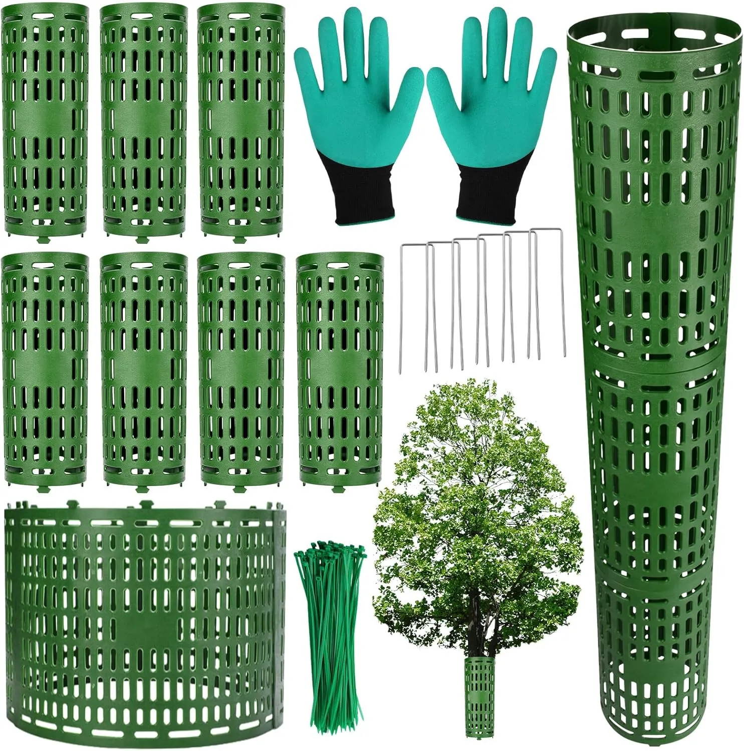 YGAOHF 7 Pack Tree Trunk Protector Guard, Expandable Tree Wraps to Protect Bark, Heavy Duty Tree Protectors from Deer, Tree Guards Trunk Protecter Trimmers, Mowers, Animals Saplings Fruit Trees