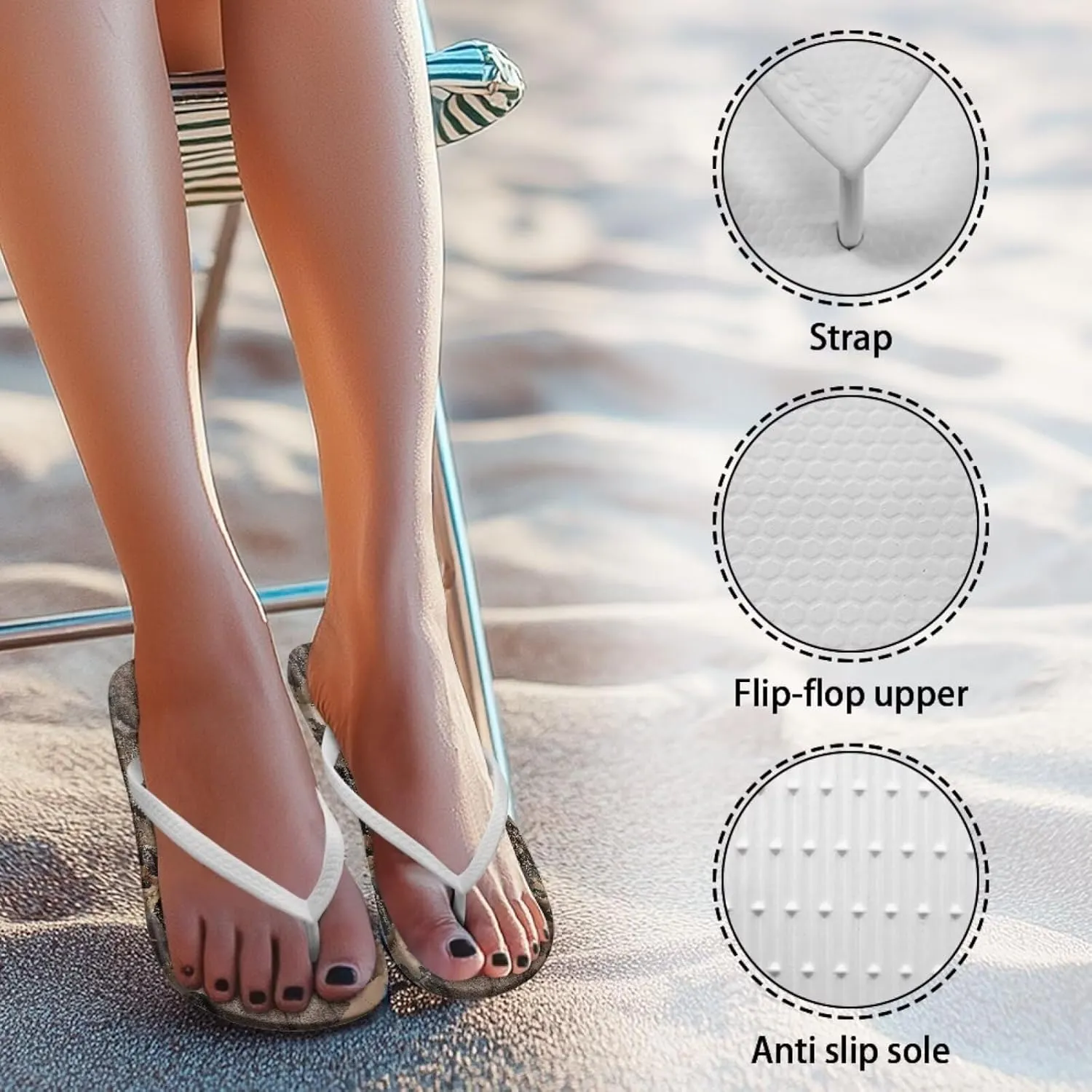 Yoga Mat Flip Flops for Women Sand Beach Thong Slide Sandal Athletic Gym Office Non Slip Shower Shoes