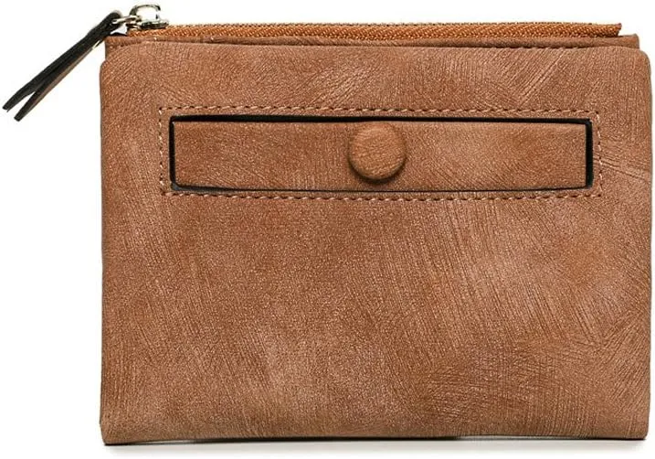 YOTOO TOPKULL Womens Wallets Bifold Leather Small Wallets for Women Mini Rfid Thin Billfolds Ladies Wallets Slim Compact with Zipper Coin Pocket (Dark brown)