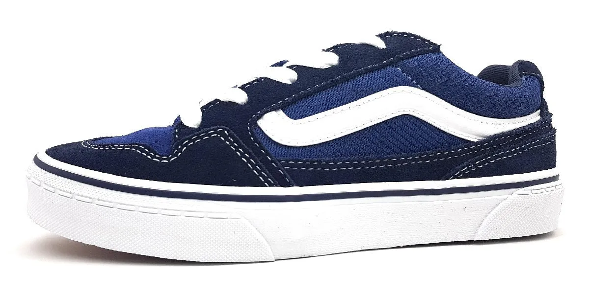 Youths Caldrone Navy Suede Mesh Trainer