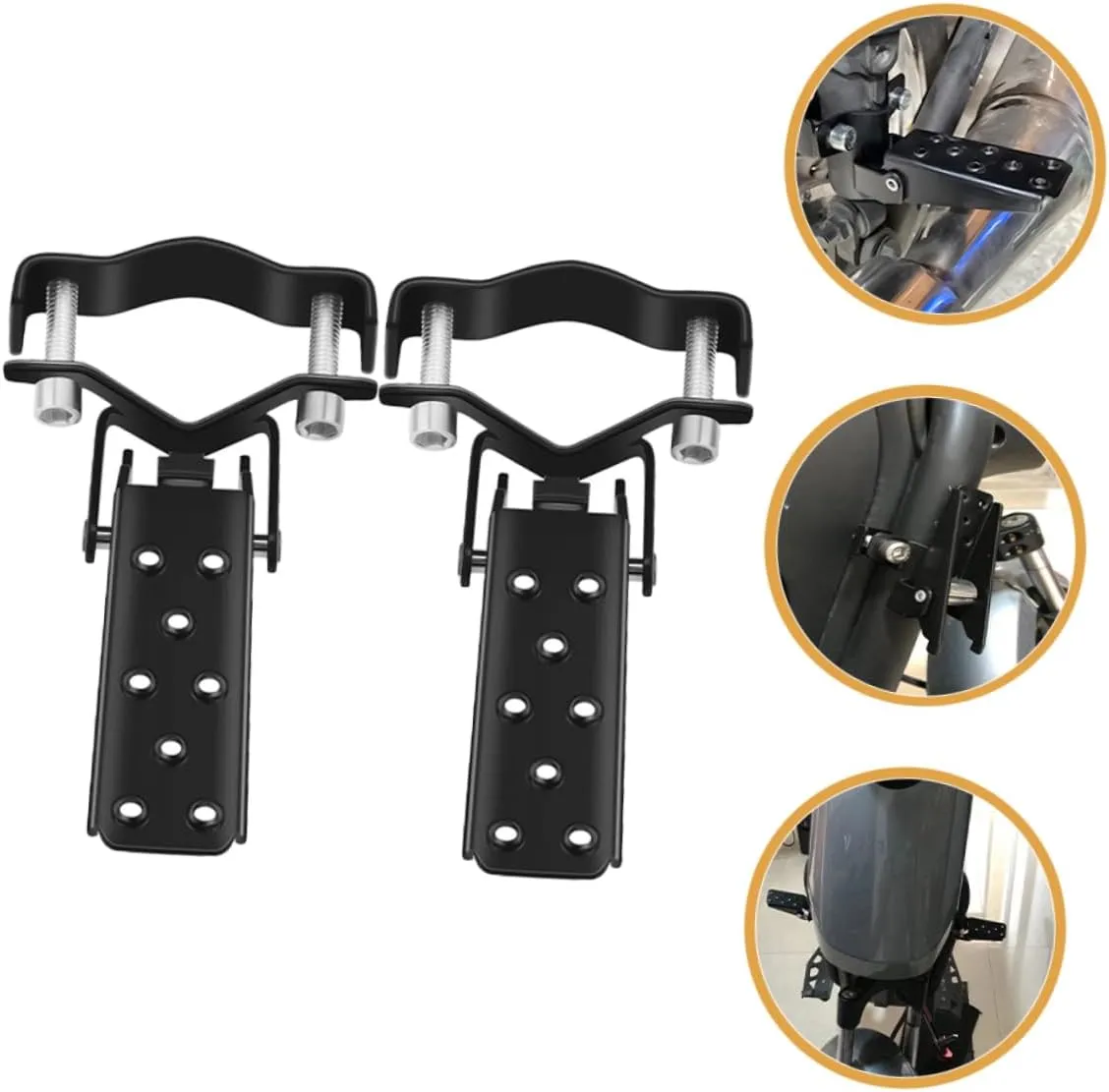Zerodeko Bike Pedal Plate Metal Rear Seat Footrest Pedals Non-slip for Rear Seat Universal Folding for Cycling Enthusiasts